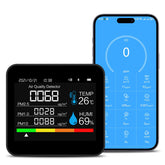 Portable 9-in-1 Indoor Air Quality Monitor for Home, Office, School Detects PM2.5, PM1.0, PM10, CO2,  TVOC, HCHO, Temperature & Humidity